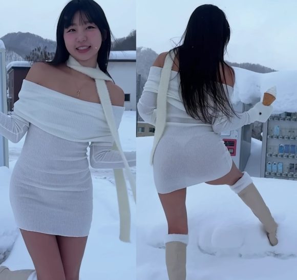 韓国グラドルのピョ・ウンジのTバックスケスケ北海道旅行